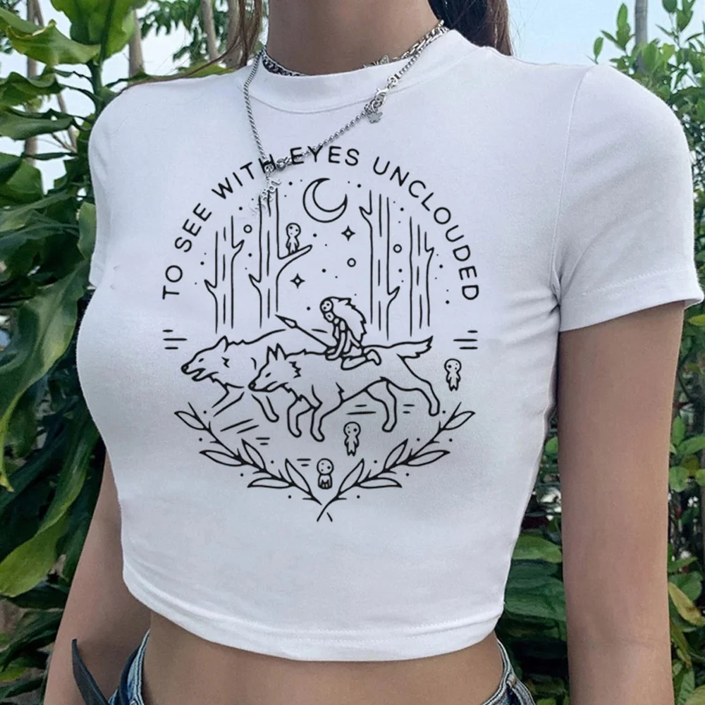 

Japanese Miyazaki Hayao aesthetic vintage fairy grunge crop top Female fairycore hippie Harajuku trashy clothing