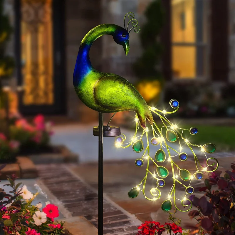 

1PC Solar Powered LED Lawn Light Peacock Waterproof Fairy Garden Decor Lamp For Pavilion Yard Landscape Garden Lawn Lights J1E6