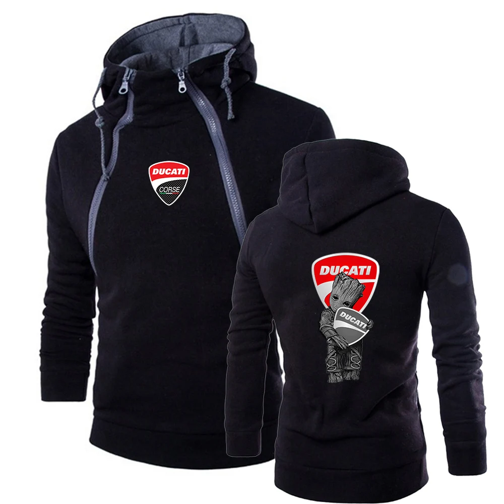 

2022 Ducati Printed Loose Hoodie Personality Men's Wear Fall Winter Wear Double Zip Long Sleeve Coat Hoodie Sweatshirts