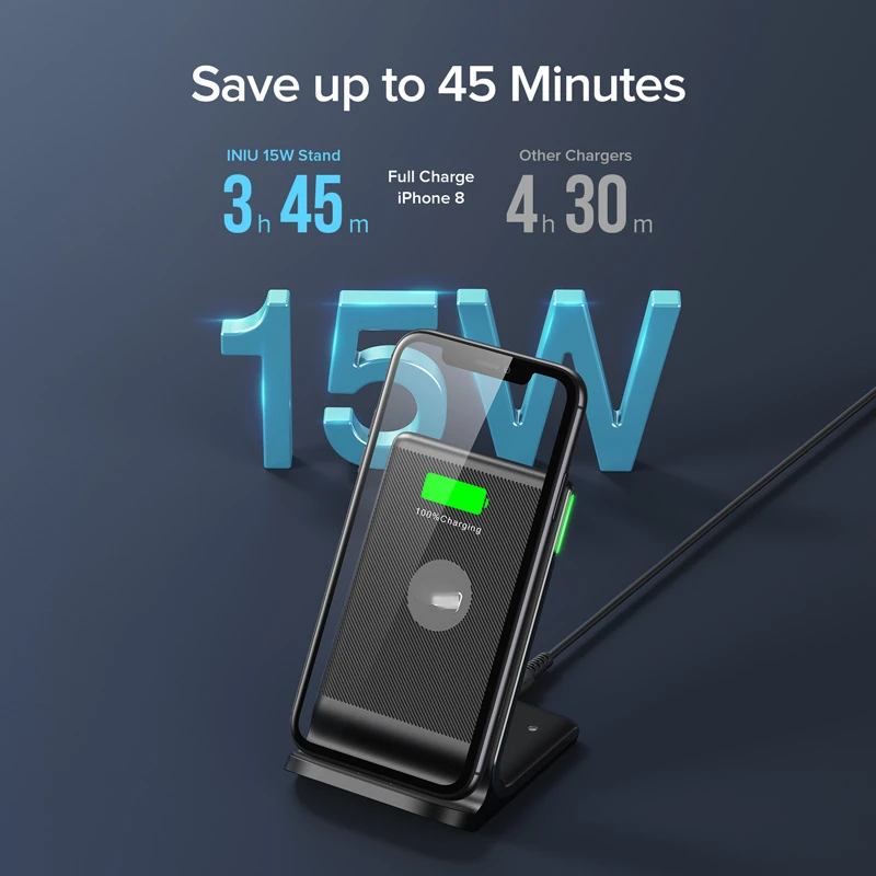 

2022 trend For iPhone 13 12 11 Pro Max Xs 8 S21 S20 S10 15W Wireless Charger LED USB C Fast Charging Holder Stand