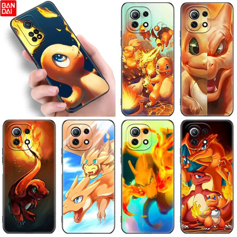 

Charmander Pokemon Phone Case For Xiaomi Mi 11 Lite NE 11i 11T A3 A2 A1 10T POCO X3 NFC GT F3 M3 M4 X4 Pro 5G Black Soft Cover