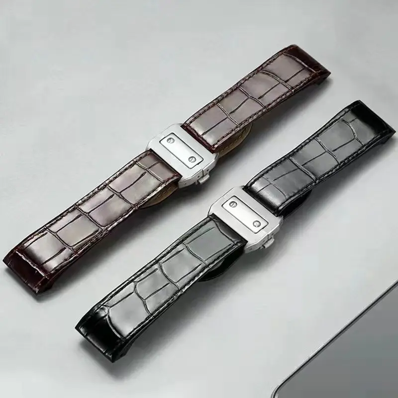 

Fashion Brand Watch Accessories SANTOS Leather Strap Watch