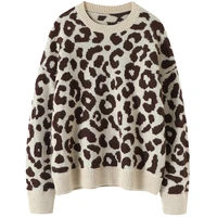 100 cashmere winter warm sweater women new latest fashion for women 2022 clothes leopard high street pullover loose fitting