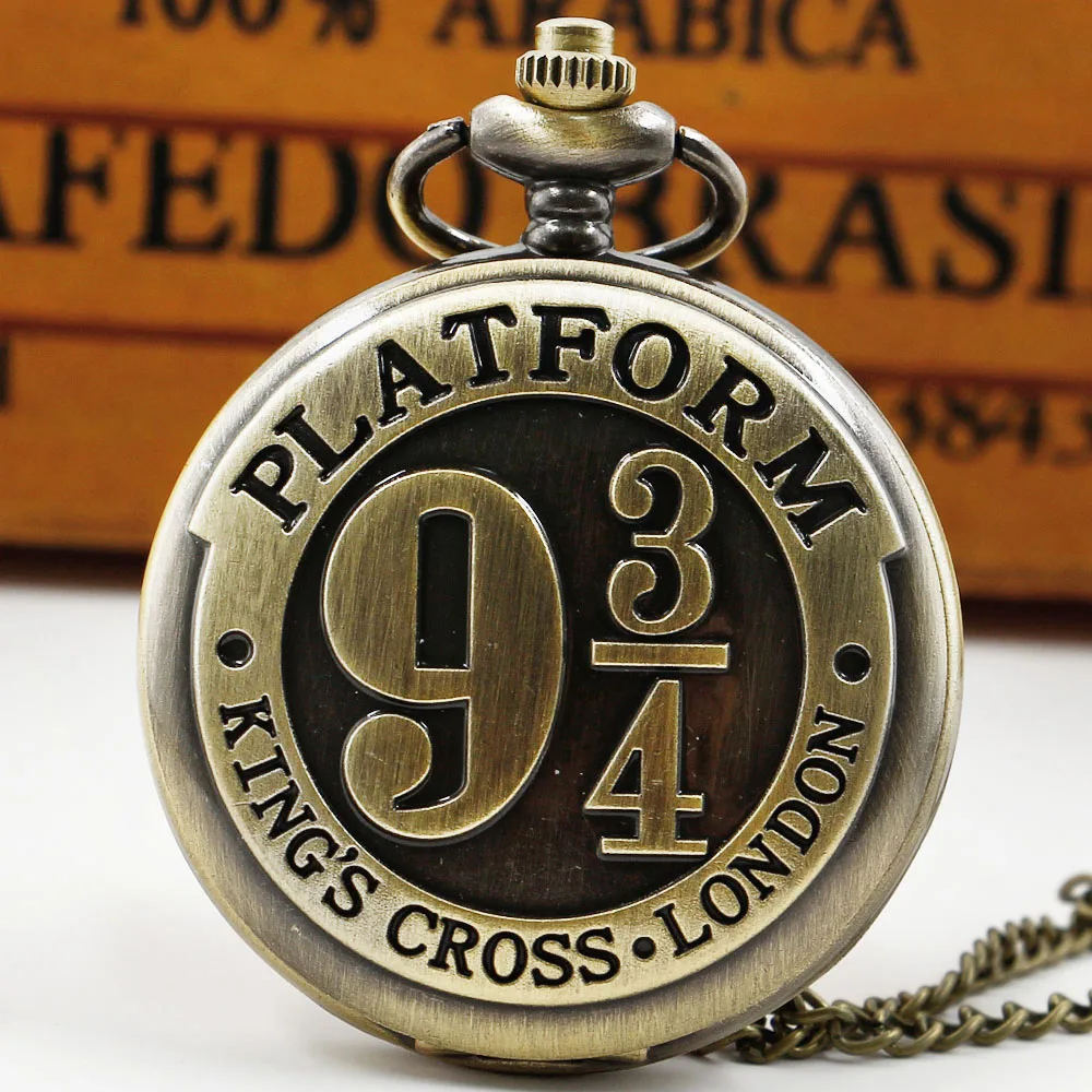

Bronze Hot Selling Quartz Pocket Watch Classic Movie Theme Necklace Pocket&Fob Chain Watch Unisex TD93/4