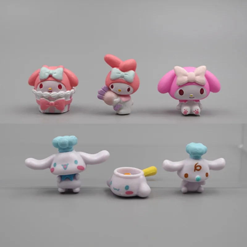 

Творческая фигурка My Melody, аниме фигурки, милая кукла коричная, украшение для торта, ПВХ Модель, Мультяшные игрушки