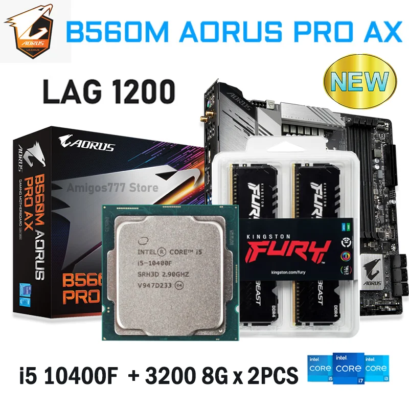 

LGA 1200 Gigabyte B560M AORUS PRO AX+i5 10400F Motherboard Intel 128GB DDR4 PCI-E 4.0 M.2 Intel CPU B560 Gaming Mainboard New