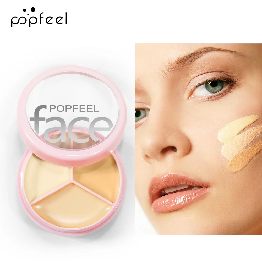 

Tricolor Contour Concealer Cover Spots Acne Marks Periorbital Dark Circles Lacrimal Groove Repair Foundation Makeup Cosmetics