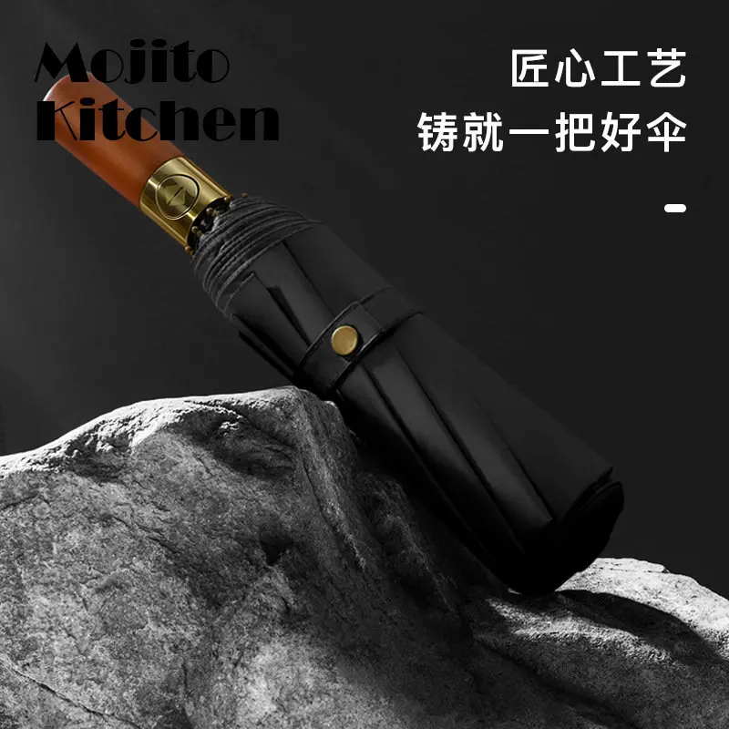 

Big Umbrella Men Business Style 105cm Automatic Umbrella Rain Double Layer 10K Windproof Large Golf Umbrellas Wooden