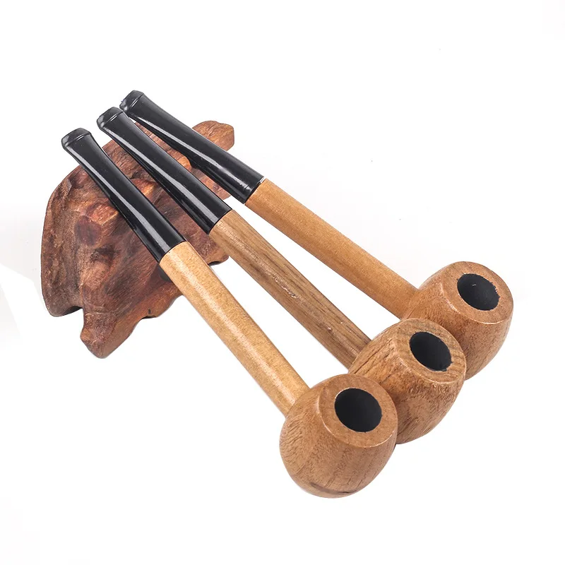 

Solid wood pipe, small cut tobacco, mouthpiece and pipe smoking set