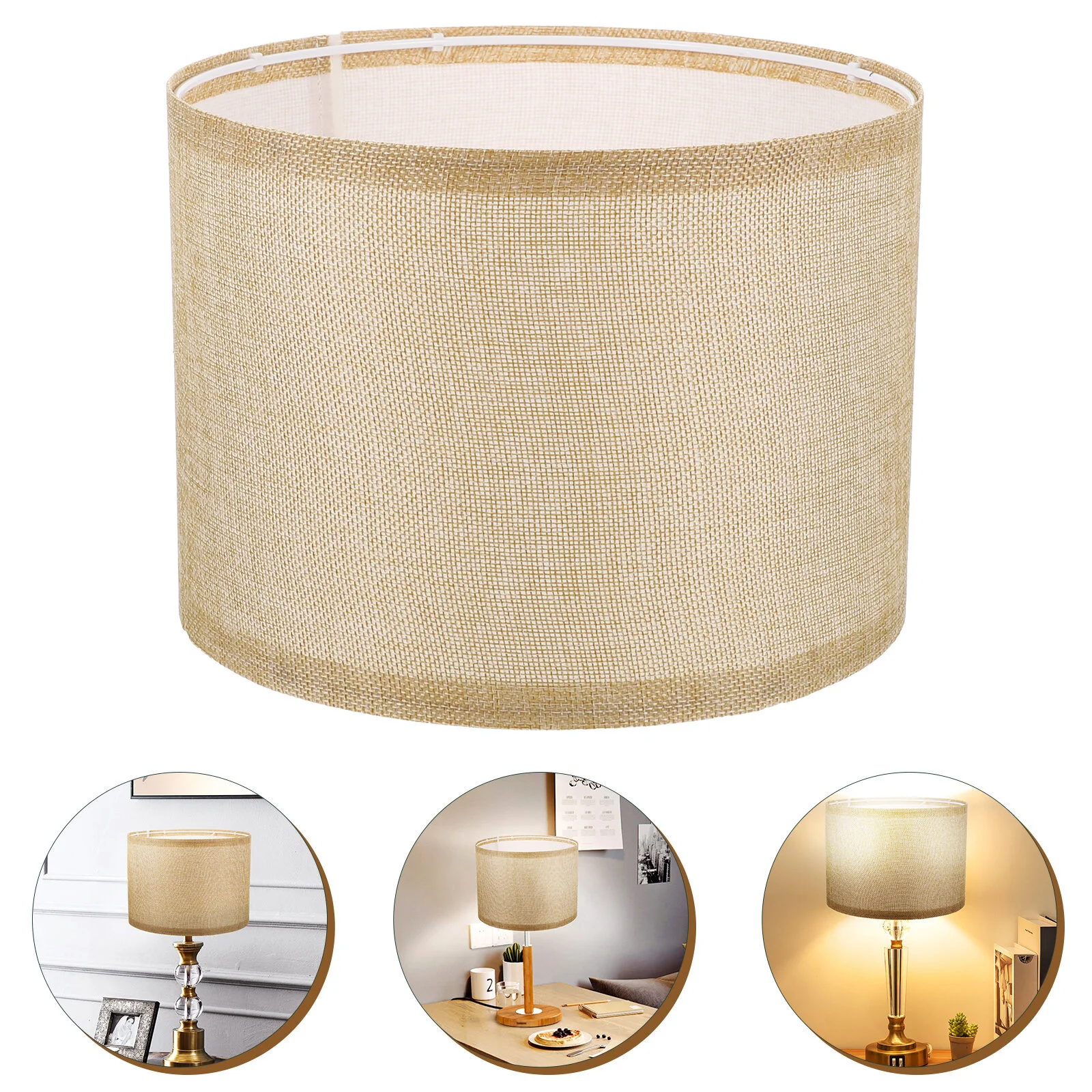 

Lamp Shade Lampshade Shades Light Drum Table Linen Retro Decors Clip Chandelier Pendant Floor Desk Wall Lamps Bedside