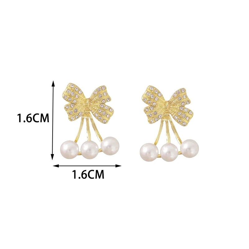 1 Пара простых жемчужных сережек с бантом элегантные женские изысканные модные