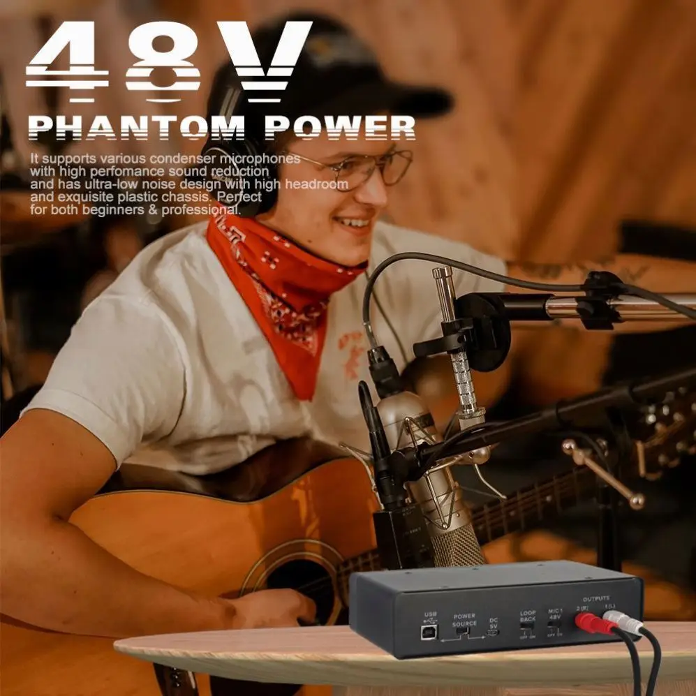 Для DAYMIC DM202 Профессиональный 2 входа выхода аудио интерфейс микшер с USB Мобильная