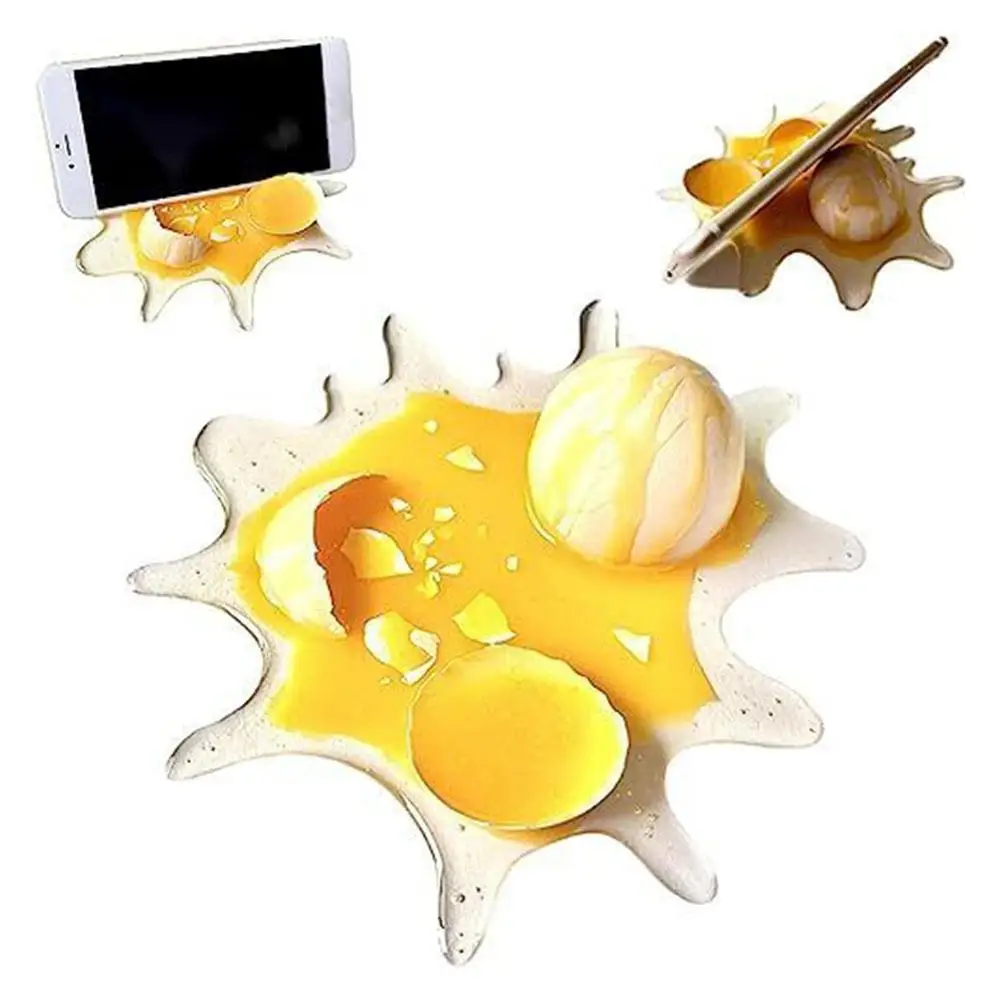 

Broken Egg Phone Holder Funny Ugly Egg Prank Phone Holder Stand Decoration for All Types of Mobile Phones W5M3