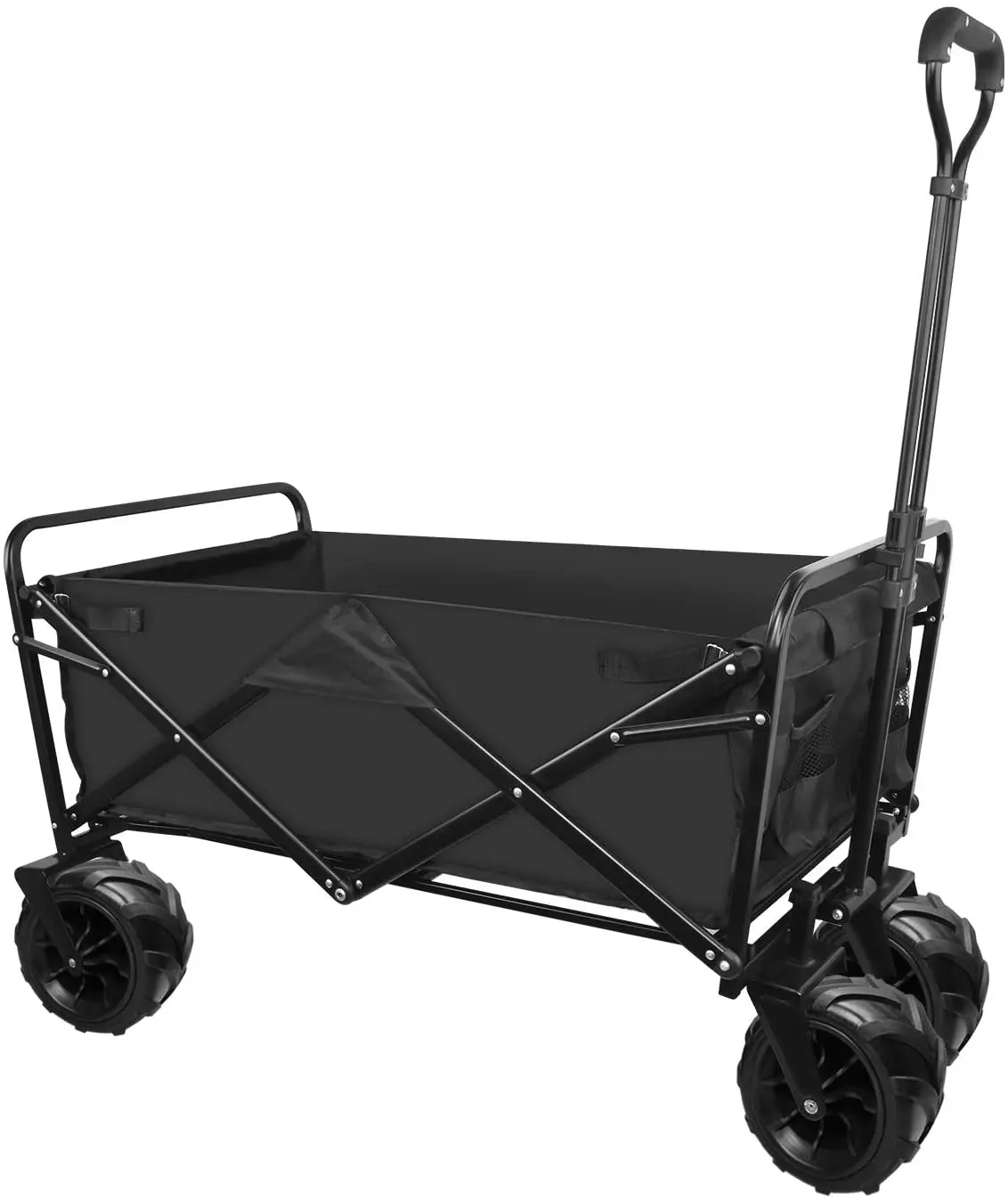 

Outdoor Sports Folding Utility Wagon Pull Along Wagon Garden Trailer Hand Cart Wheelbarrow Transport Trolley
