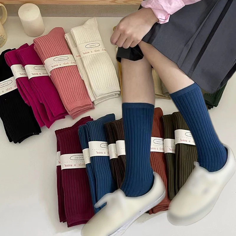 

Harajuku Retro Cotton Long Tube Sports Men's Color Socks Summer Simple Middle Tube Socks Men and Women Couple Ins Tide Sockings