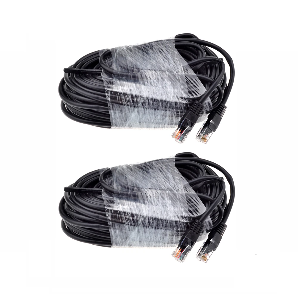Комплект камер Gadinan 2 шт. для комплекта IP PoE 20 м 60 футов специальный RJ45 CAT5E CAT5 LAN Ethernet сетевой кабель черный