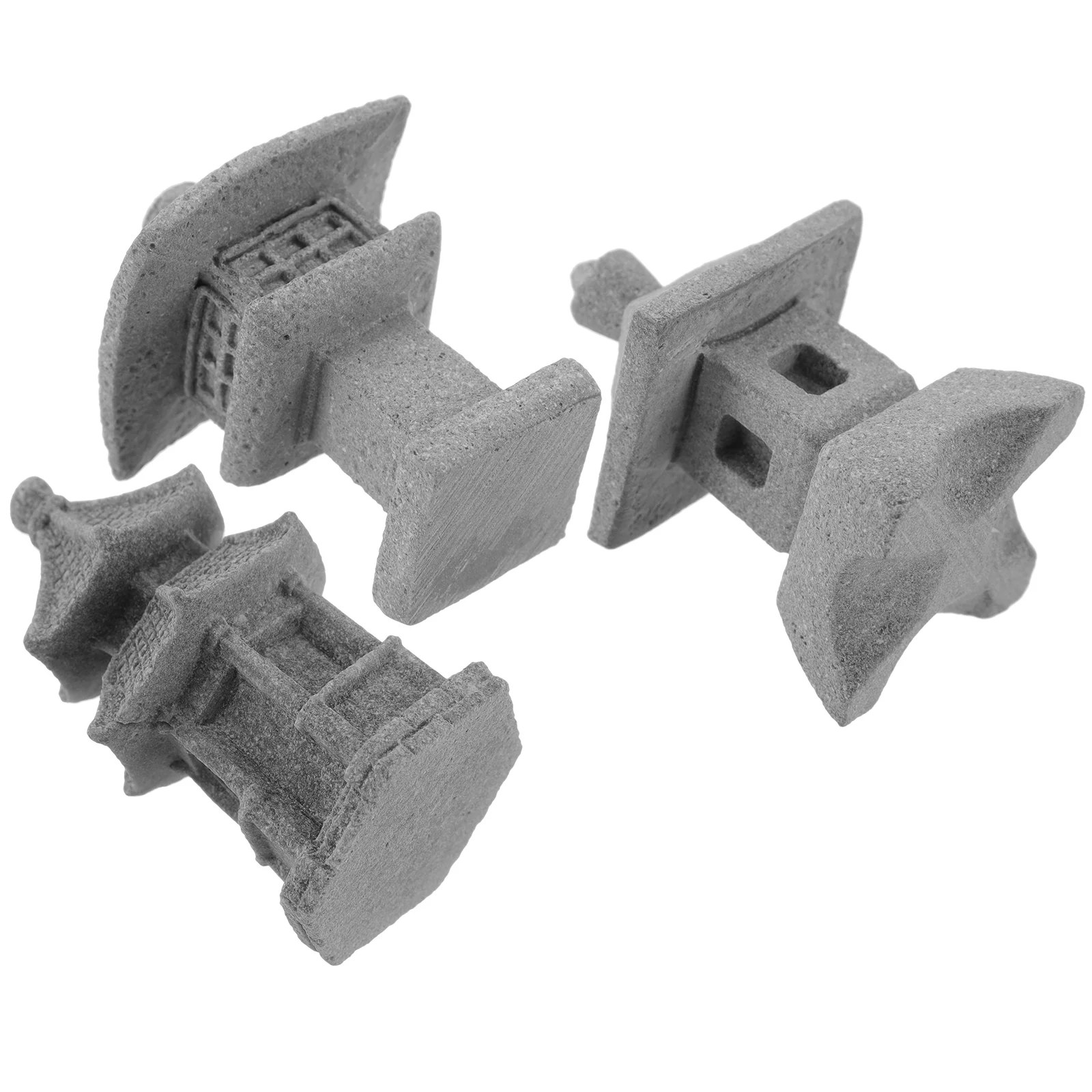 

3Pcs Simulation Pavilion Shape Landscape Ornament Sandstone Pagoda Garden Decoration