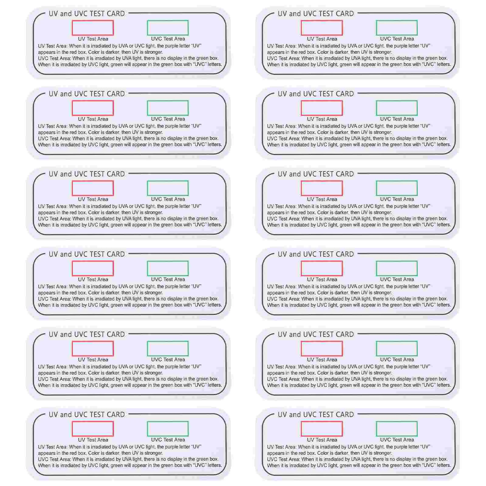 

20 Pcs Test Papers UVC Test Cards Light Effect Test Cards Light Effect Tester