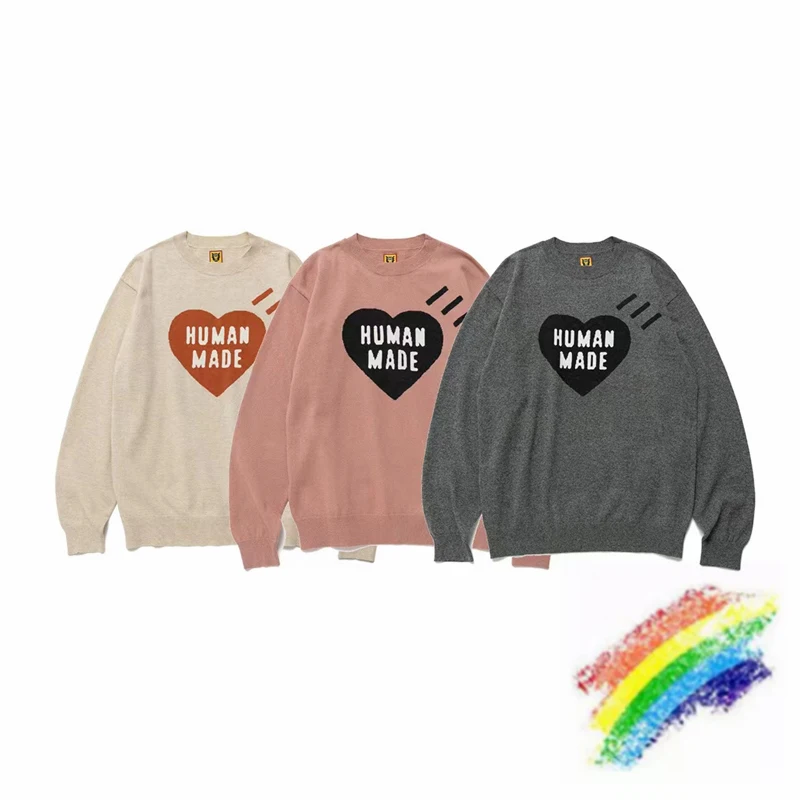 

Human Made Love Letter Sweater Knit Sweater Bottom Fall And Winter Couple Models Tops