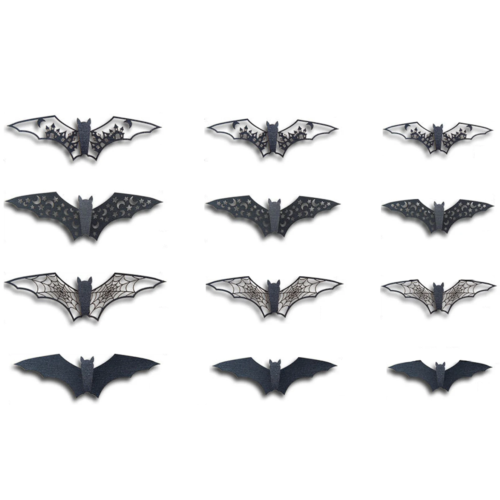 

PVC Decorations Hollow Stickers DIY Scary Flying Bat Stickers Removable Horror Bat Stickers