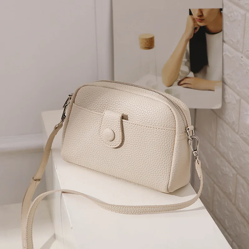 2023 Simple Small Square Bag Fashion Shoulder Messenger Bag Women's Solid Color PU Small Bag Female Purses Handbags
