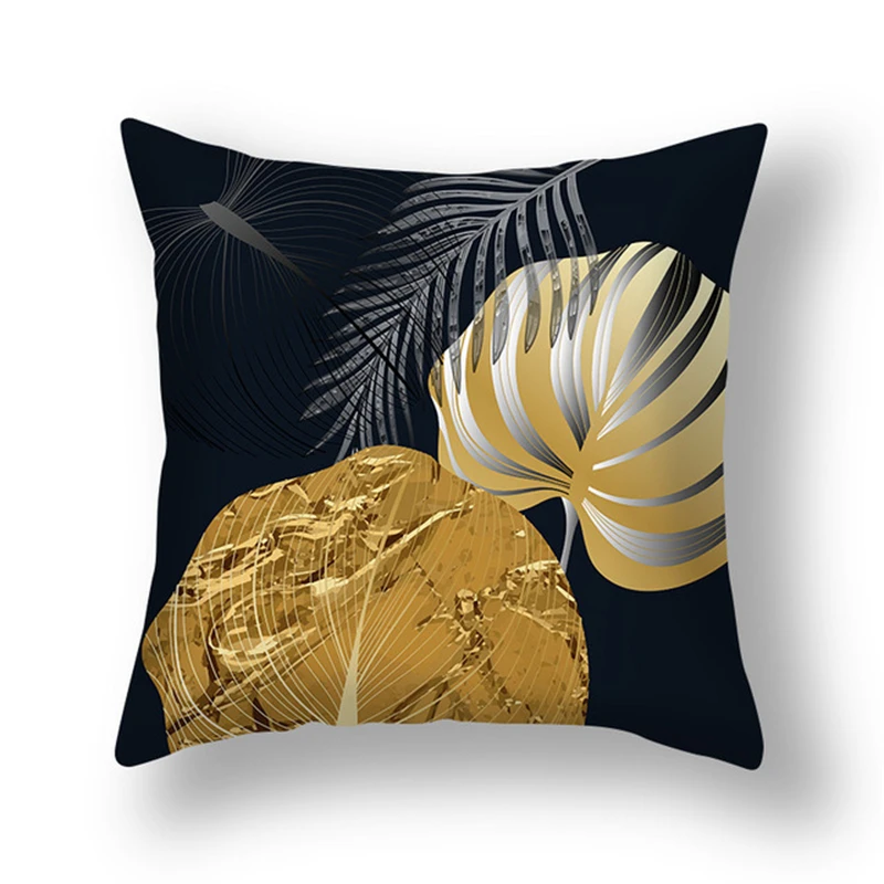 45x45 см Ginkgo Biloba чехол для подушки из полиэстера Black Golden Leaves поясная подушка