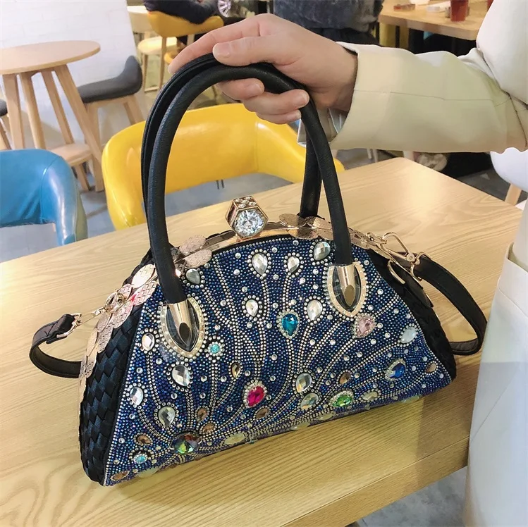 

Luxury Brand Rhinestone Saddle Bag2022New Luxury Women's Messenger Half-circle Retro Shoulder Bag Diamond-studded Handbag Wallet