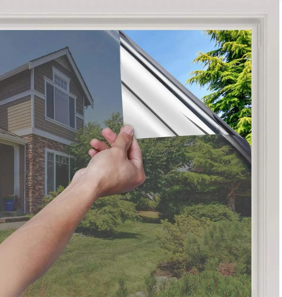 

YaJing 2/3/5M One Way Mirror Film Reflective Window Film Silver Mirror Glass Film Heat Control Privacy Sun Block Window Sticker