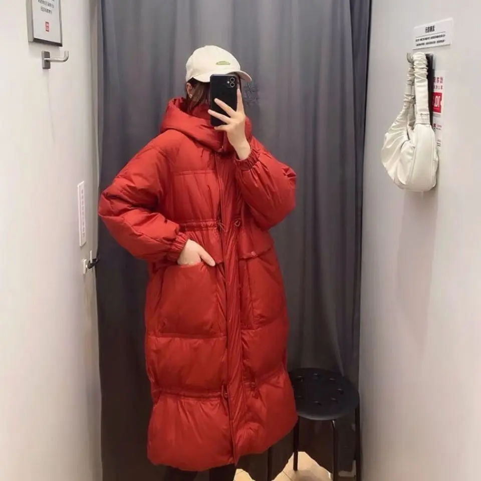 Winter Clothes 2022 New Women's Down Coat Clothing Fashion Hooded Solid Soft Jackets Coats Female Overcoat Outwear Q140