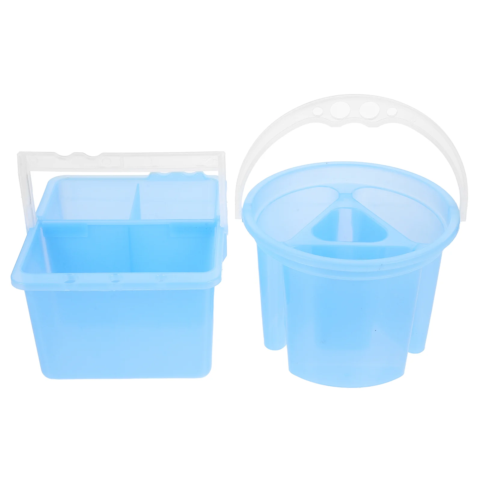 

2 Pcs Brush Washer Handle Artist Cleaner Daily Use Compact Water Bucket Holder Pp Plastic Student