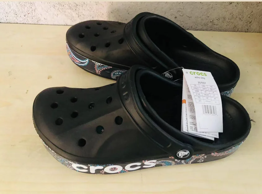 Классические сабо унисекс для взрослых Crocs тапочки с цветной росписью женщин и