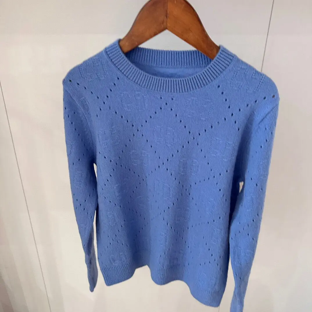 

(New spot) emerald green inlaid round neck sweater