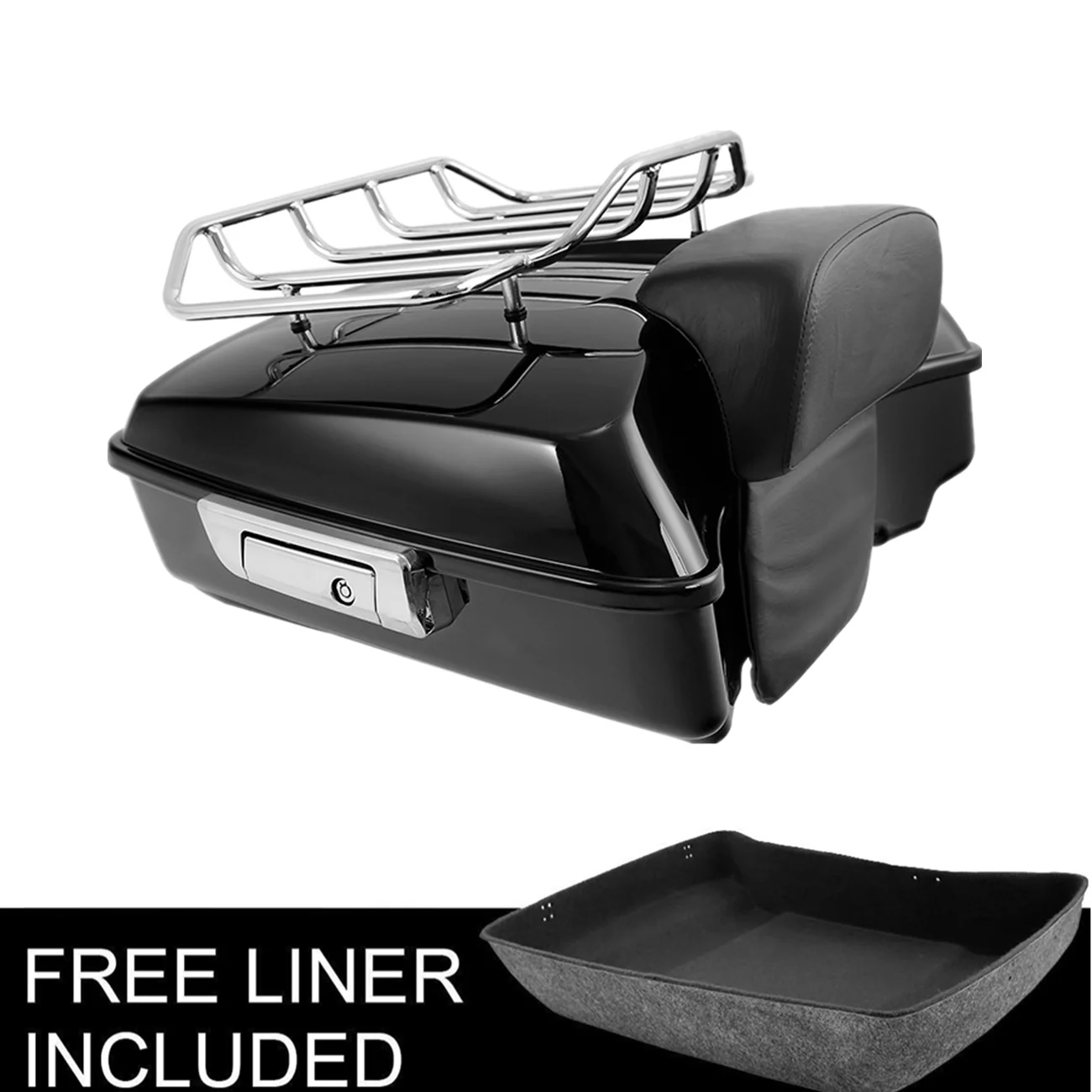Фото Нарезной багажник для мотоцикла, стойка, спинка для Harley Tour Pak Touring Road King 2014-2023 №2