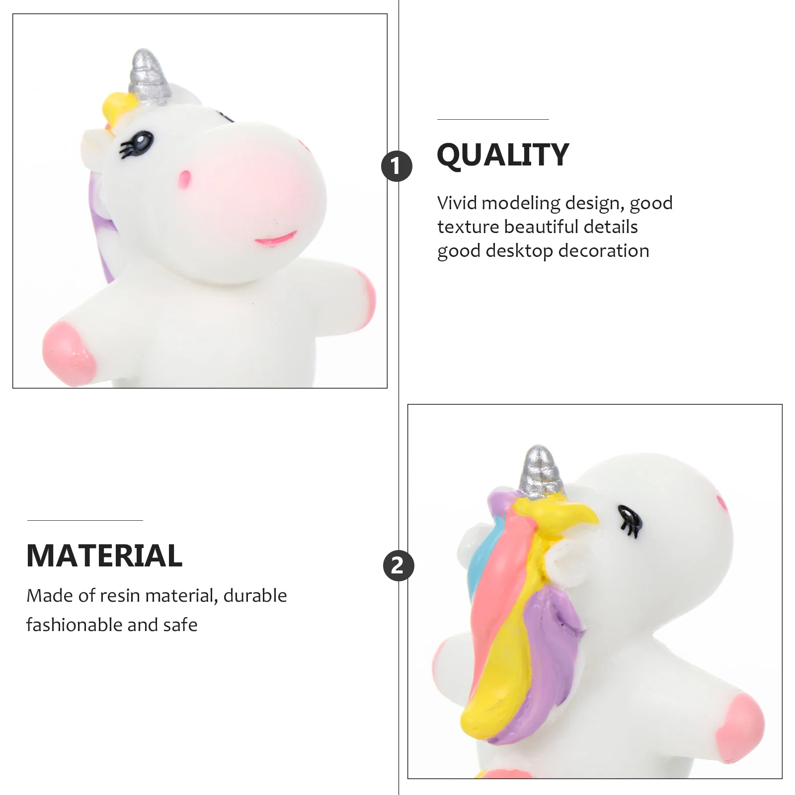 4 шт. украшения в виде единорога миниатюрный аксессуар садовый декор кашпо