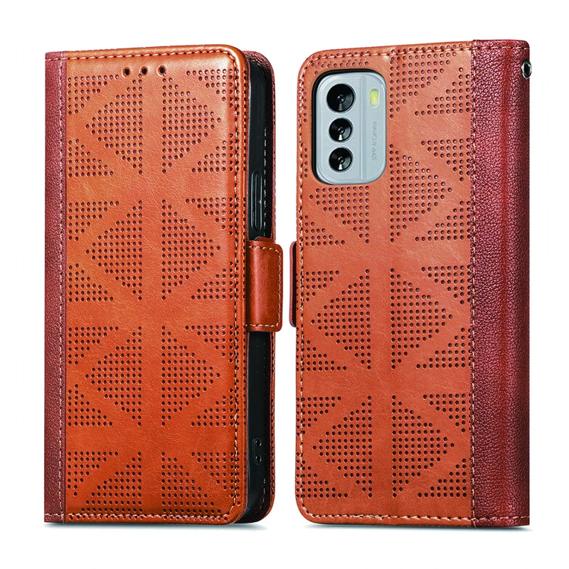 

Deluxe textured leather bag for Nokia 2.4 3.4 5.4 6.3 8.3 G10 11 Plus 20 21 50 60 300 400 5G holder magnetic suction phone case