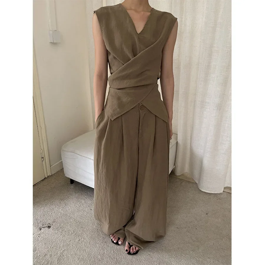 Anan Anna Guangzhou Thirteen Road Women's Fashionable Casual Suit Elegant Commuting Cotton Linen 15609-91858