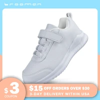 brooman kids white school sneakers black uniform shoes