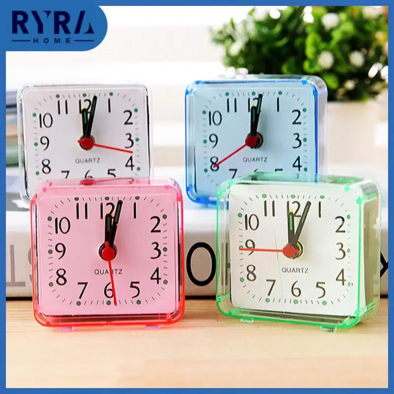 

Quartz Battery Table Clock Multi-function Alarm Clock Compact Travel Batteries Alarm No Tick Bedroom Accessories Electronic Cute