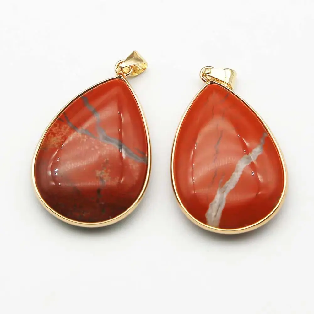 

Качественный Натуральный Камень, Позолоченный край, кристалл, агат, капля воды, изысканный кулон, очаровательные модные ювелирные изделия, аксессуары, оптовая продажа, 4 шт.