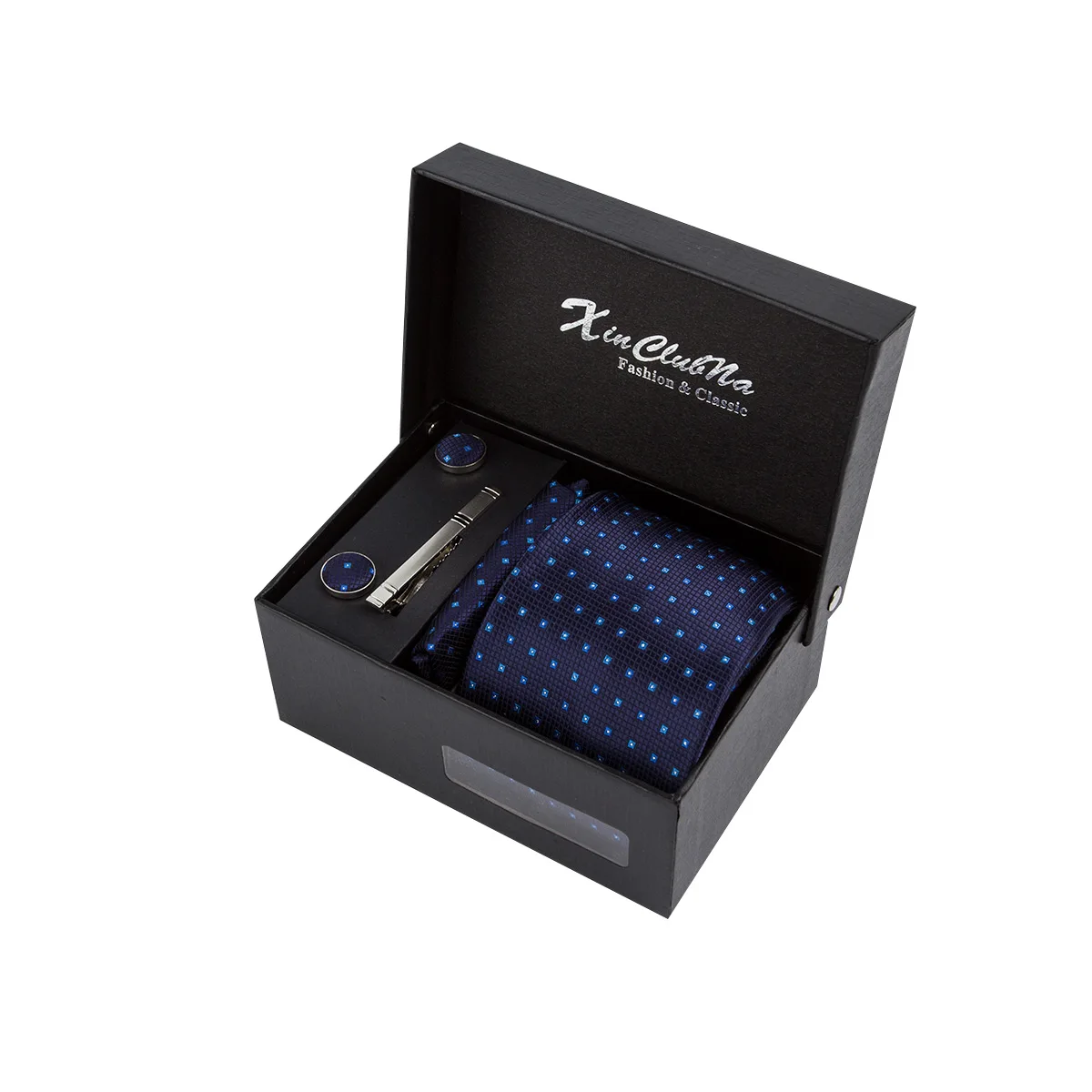 Jacquard Woven Gravata Fit Suit Accessories Men Black