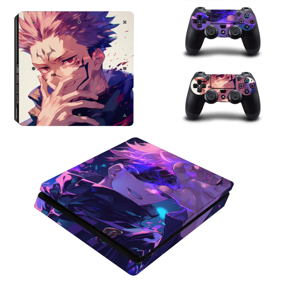 Наклейки-скины Jujutsu Kaisen Gojo для PS4 Slim, PS4 Pro, Fat Console и контроллеров, виниловые накладки для консоли и контроллера. (art.: 3920da254b95d) - 3920da254b95d