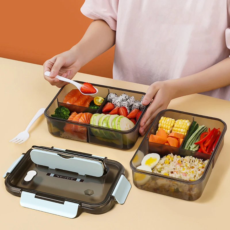 1100/1500 мл 2/3 сетчатый отсек упакованный ланч-бокс соответствующая вилка ложка