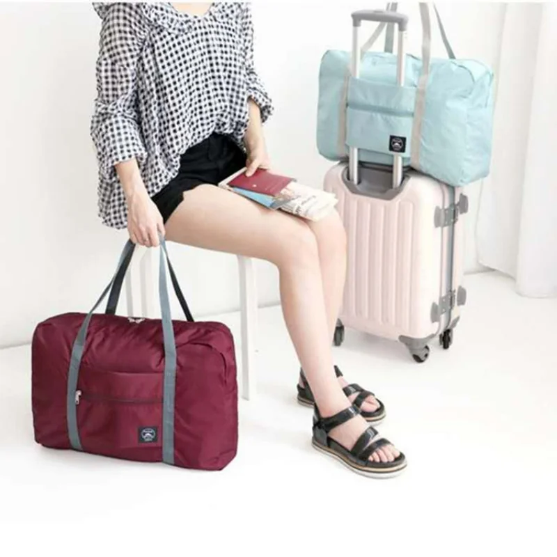 Folding Travel Bag Portable Shoulder Bag Women's Portable Folding Storage Bag Large Capacity Luggage Bag Men Can Cover Luggage