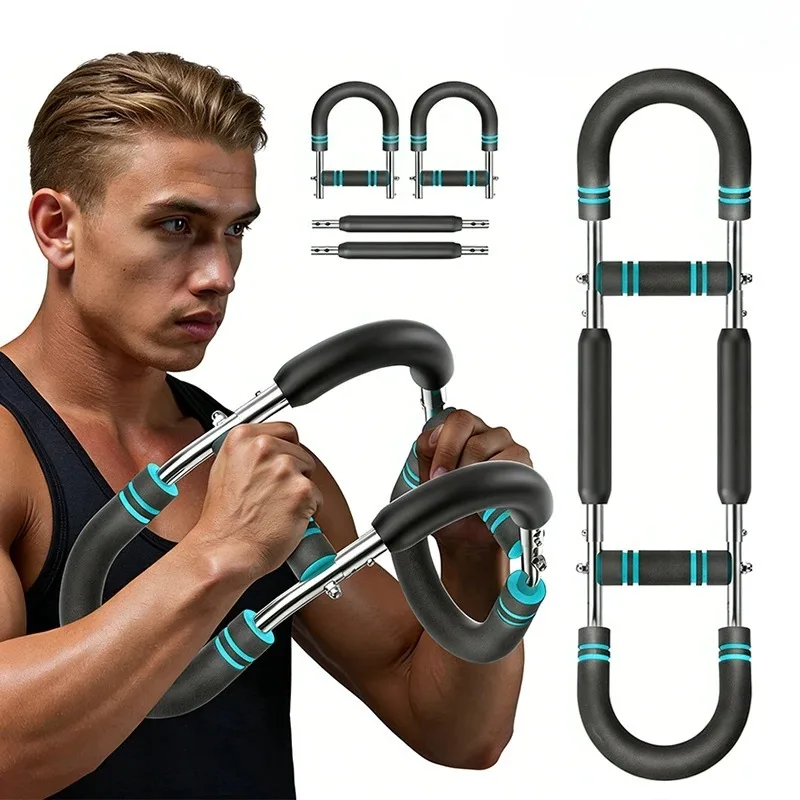 Фото Тренажер для рук Twister Arm Trainer, регулируемое сопротивление (60-140 фунтов), оборудование для тренировки грудных мышц, тренажер для развития силы предплечий, для тренировки pectoralis и spinalis. №1