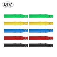 jzdz 10pcs 4mm safety shrouded banana plug solder in line diy assembly test leads electrical connectors j 10041