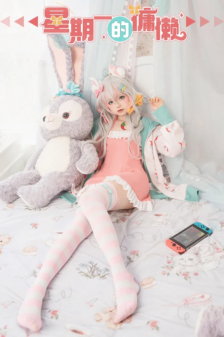 Vtuber Nijisanji Kagura Nana Косплей Monday's Lazy Attire Костюм Хэллоуин Наряды Женский Новый