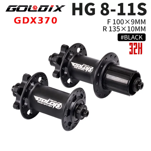 

Goldix Disc Card Brake 28H 32H Mountain Hub Bearing Front/Rear Bicycle Hubs Quick Release Wheel 141 135mm HG 8 -11 Speed Black