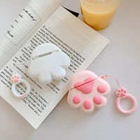 high quality cat paw cute wireless bluetooth case for apple airpods earphone silicone headphones cases for airpods 2 protective