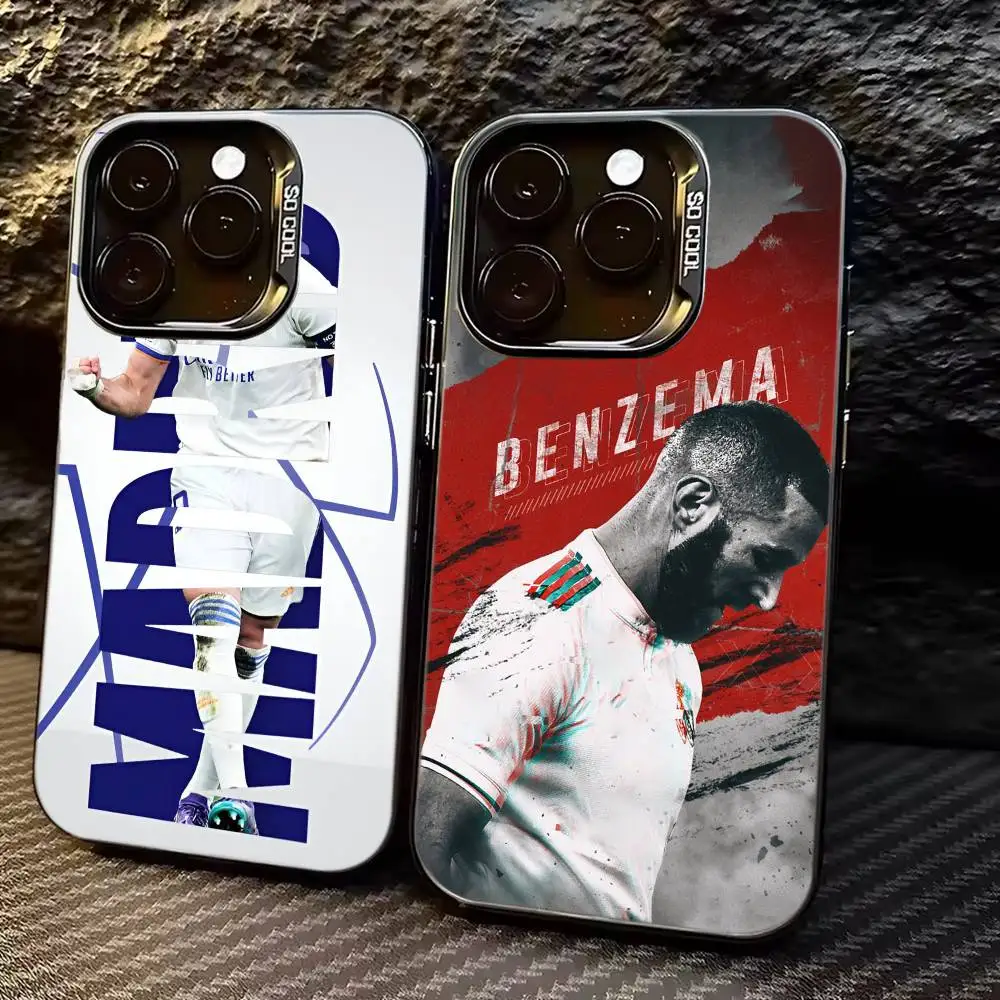 Фото Чехол для телефона K-Karim Benzema Football Cheer для iPhone 17, 16, 15, 14, 13, 12, 11 Plus, Pro Max, XS, цветной, с серебряным покрытием внутри №1