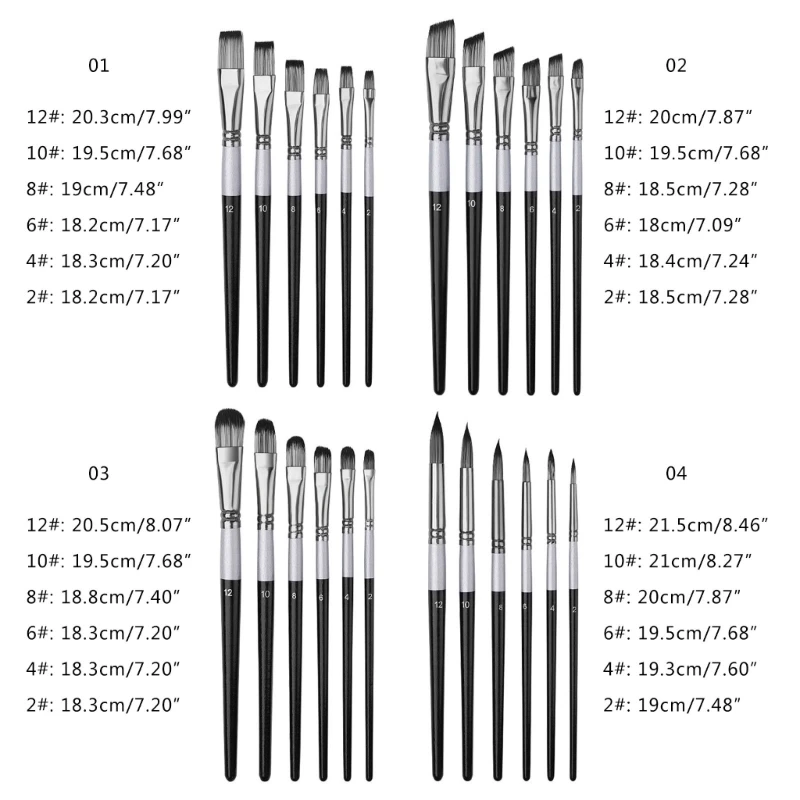 6 шт. профессиональные кисти для художника рисования начинающих художественный